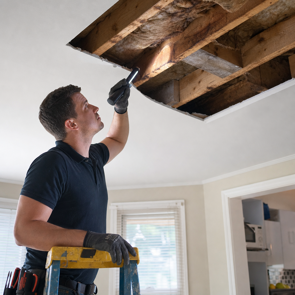 Illustration for ceiling water damage repair cost