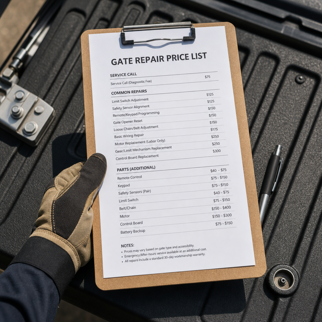 Illustration for true blue gate repair cost