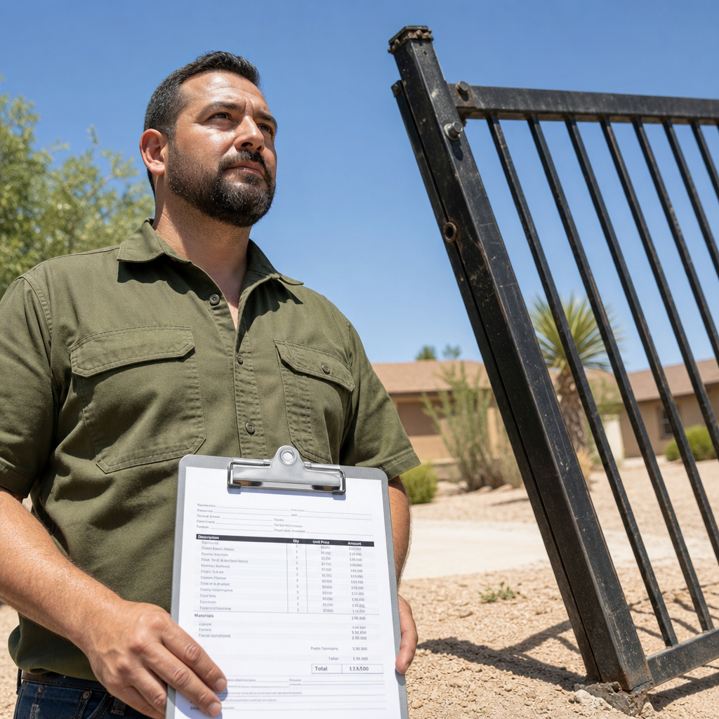 Illustration for gate repair in Socorro Mission Number 1 Colonia