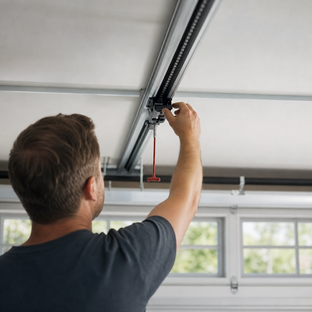 Illustration for manual garage door release