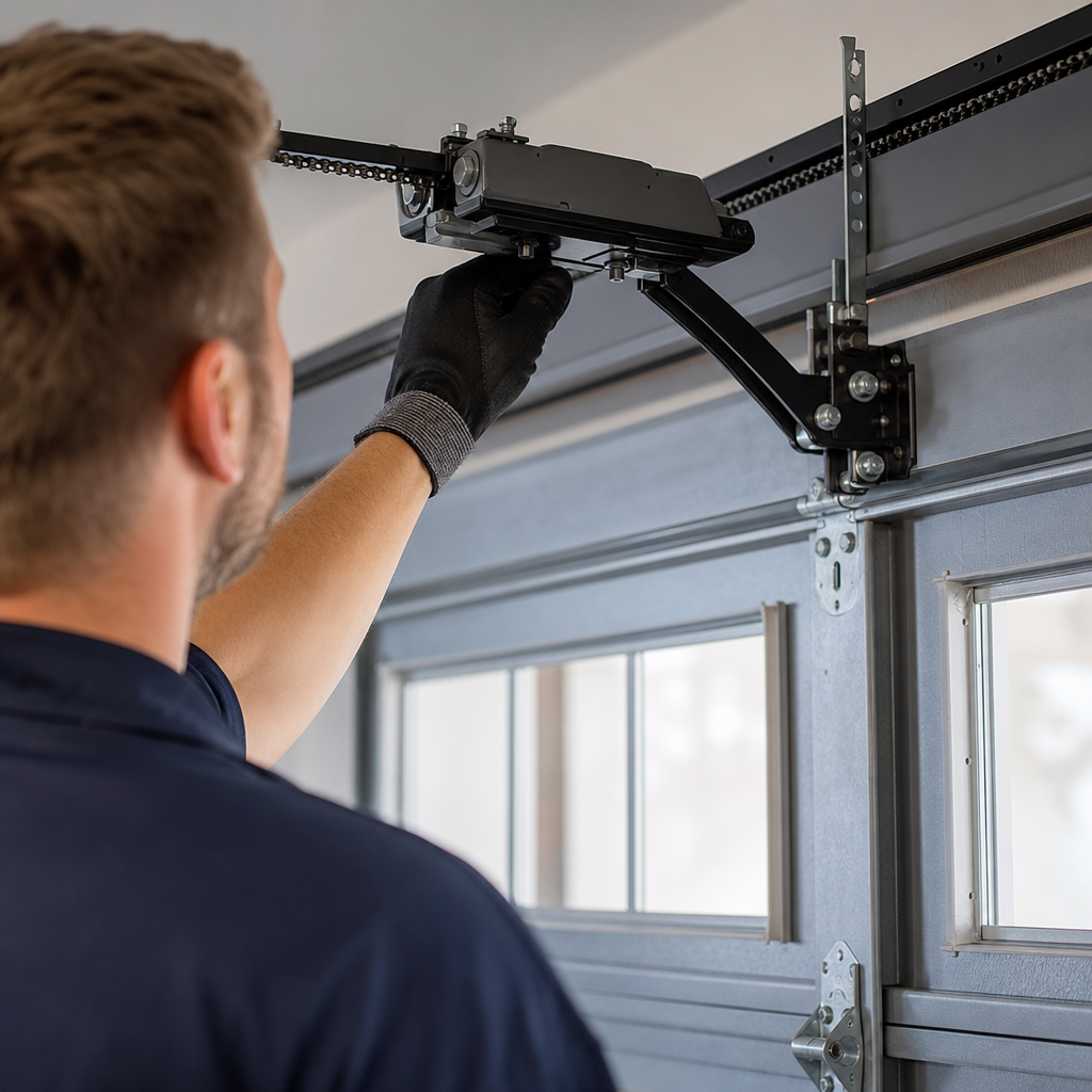 Illustration for chain drive garage opener