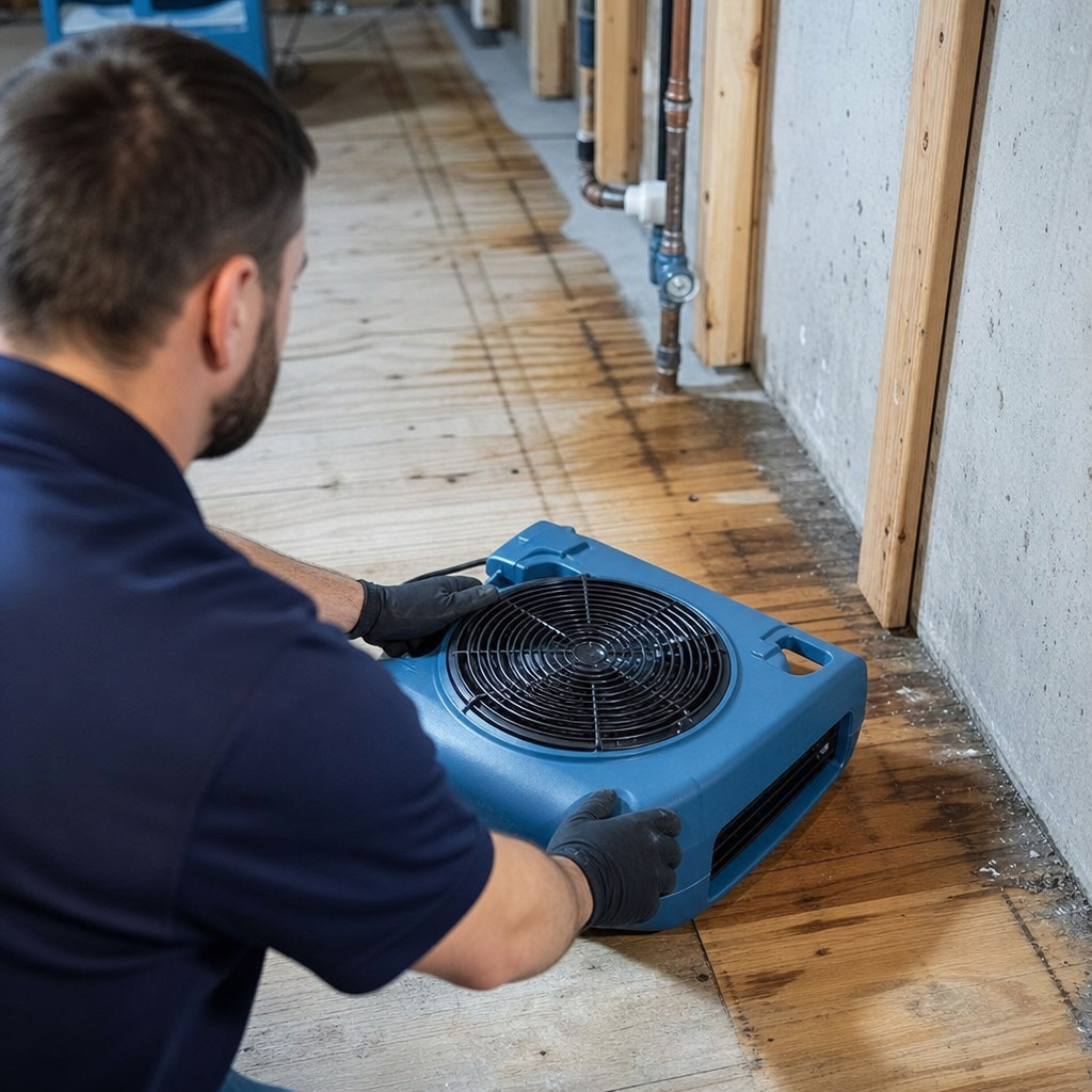 Illustration for water damage restoration in Bergenfield