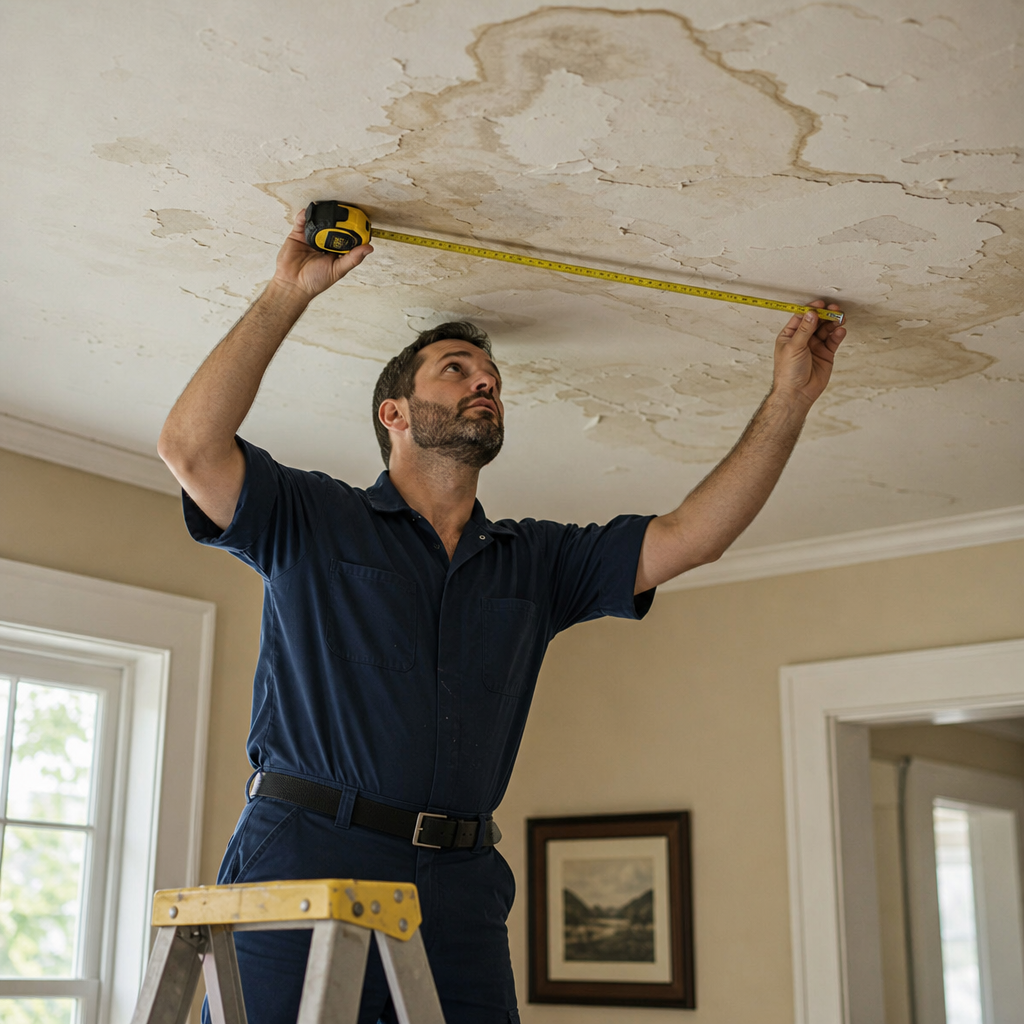 Illustration for ceiling water damage repair in Teaneck