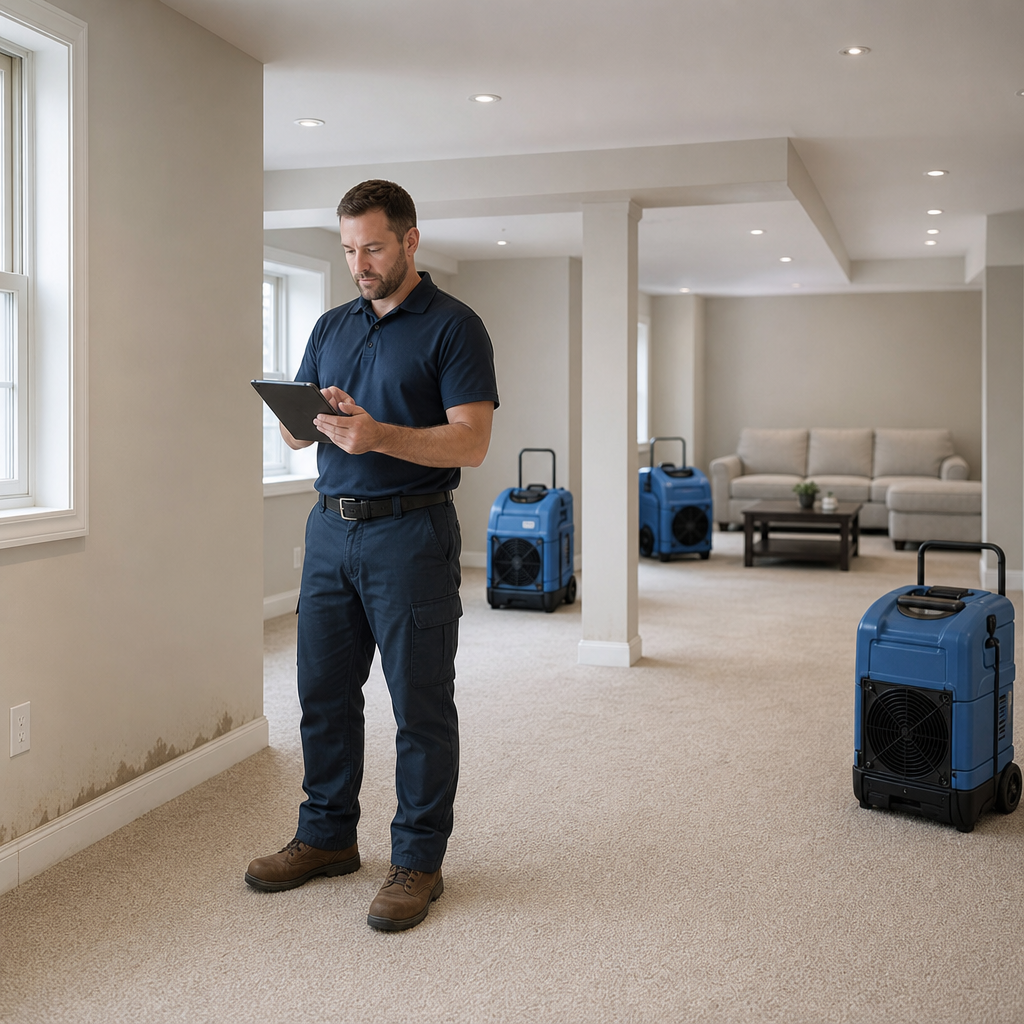 Illustration for water damage restoration in Hackensack