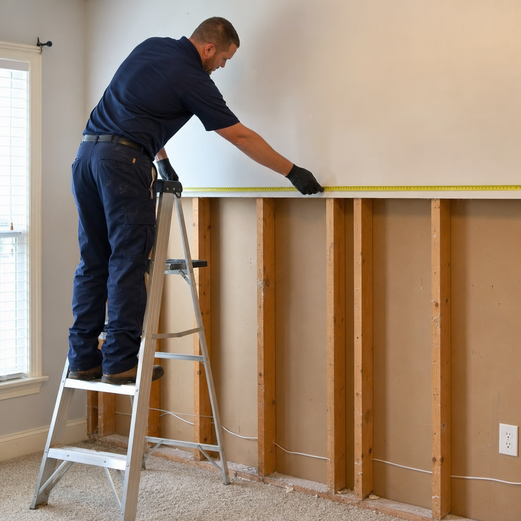Illustration for drywall water damage repair in Bergenfield