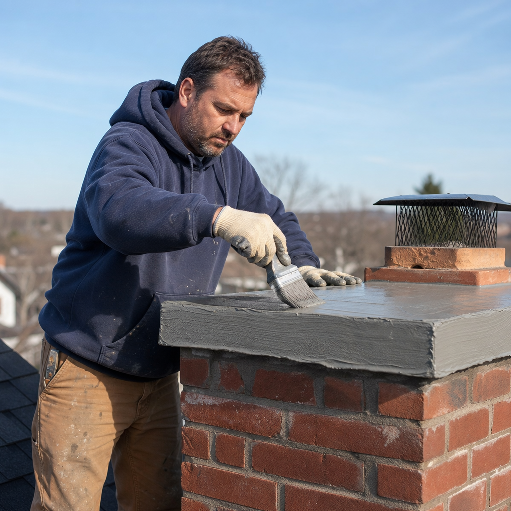 Illustration for chimney crown repair in Meriden