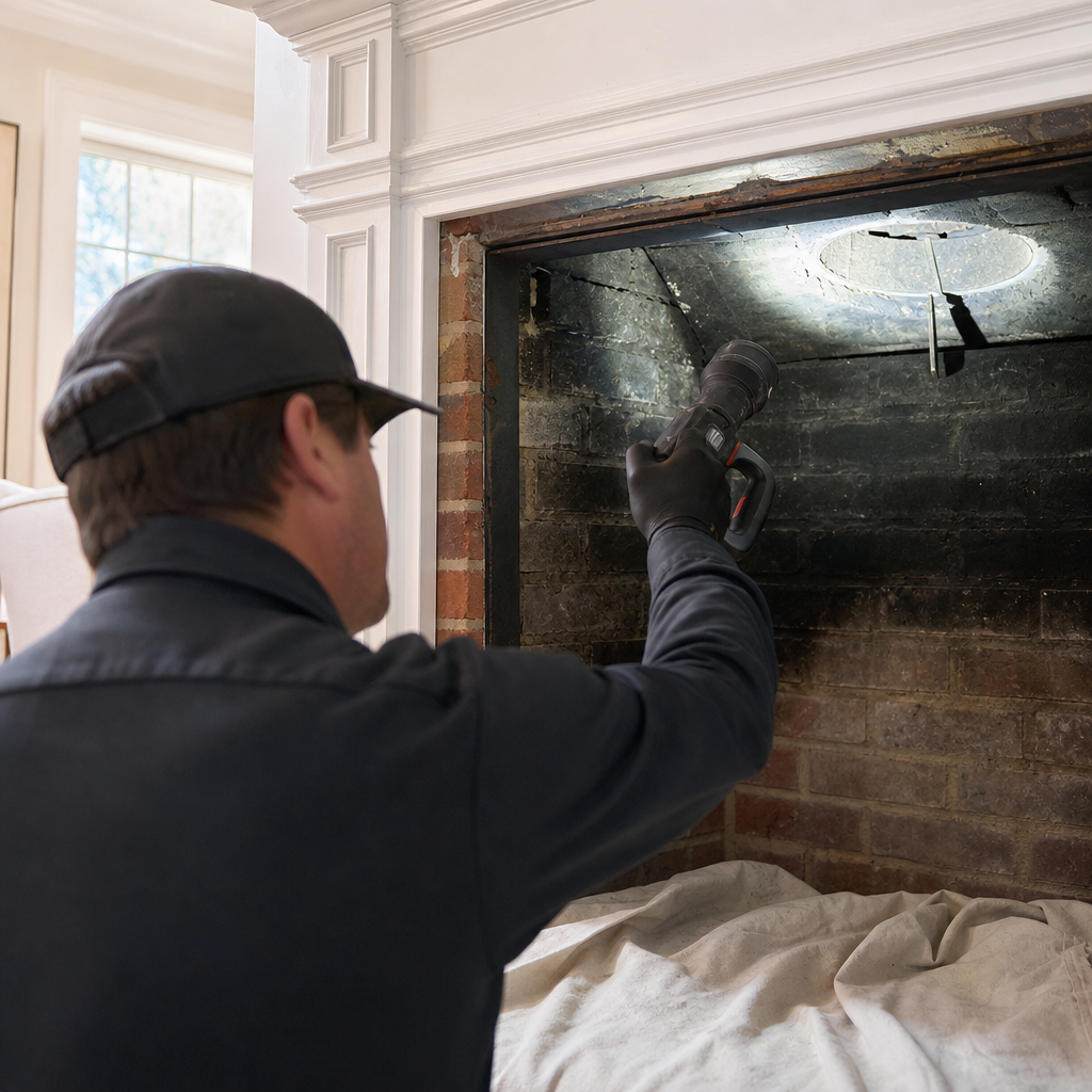 Illustration for chimney cleaning in Storrs
