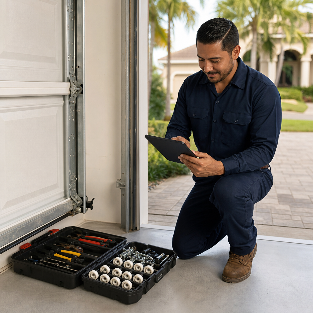 Illustration for garage door roller repair in Carol City