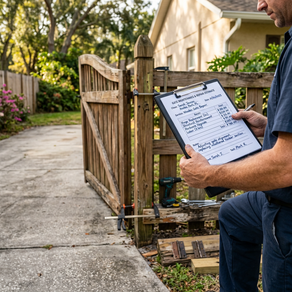Illustration for gate repair in Azalea Park