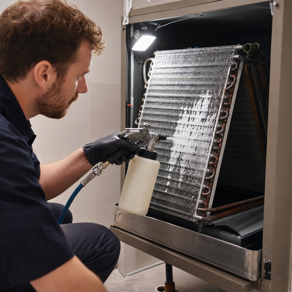 Illustration for evaporator coil cleaning woodland hills