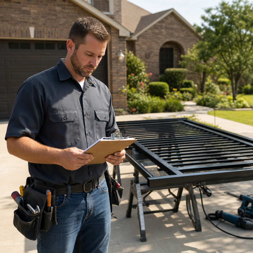 Illustration for gate installation in Crowley