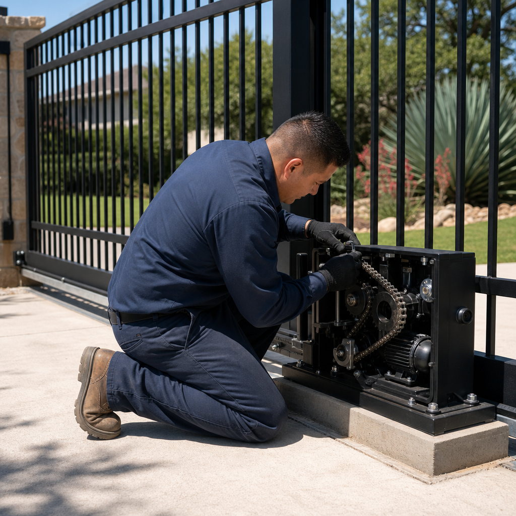 Illustration for gate installation in Hutchins