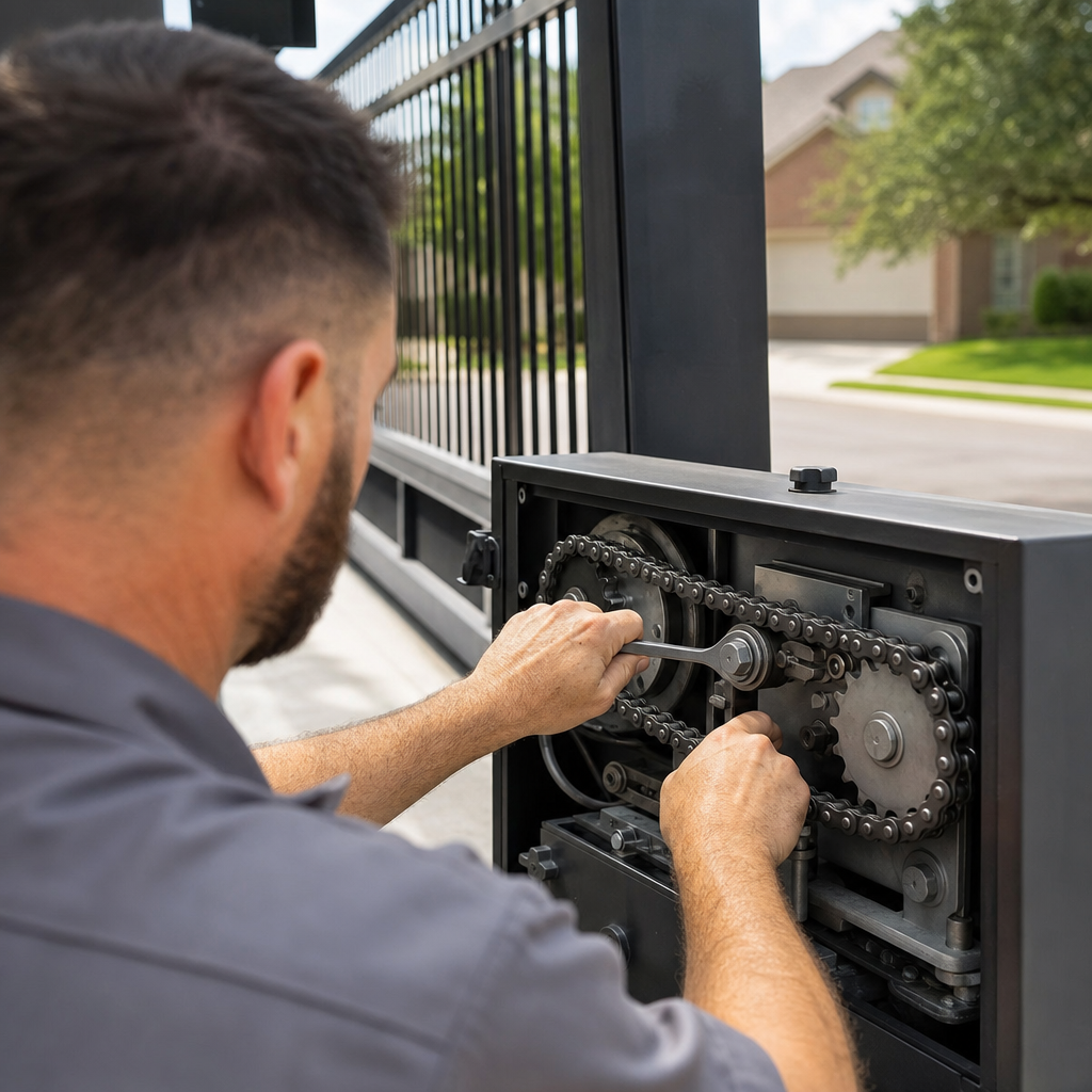 Illustration for gate repair in Garland