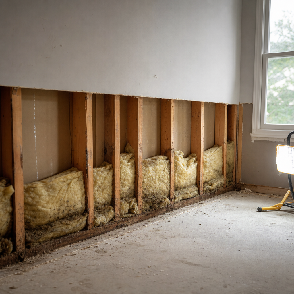 Illustration for signs of mold behind drywall