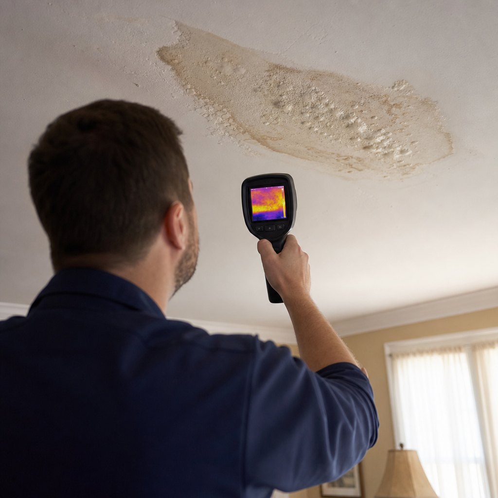 Illustration for ceiling water damage repair cost