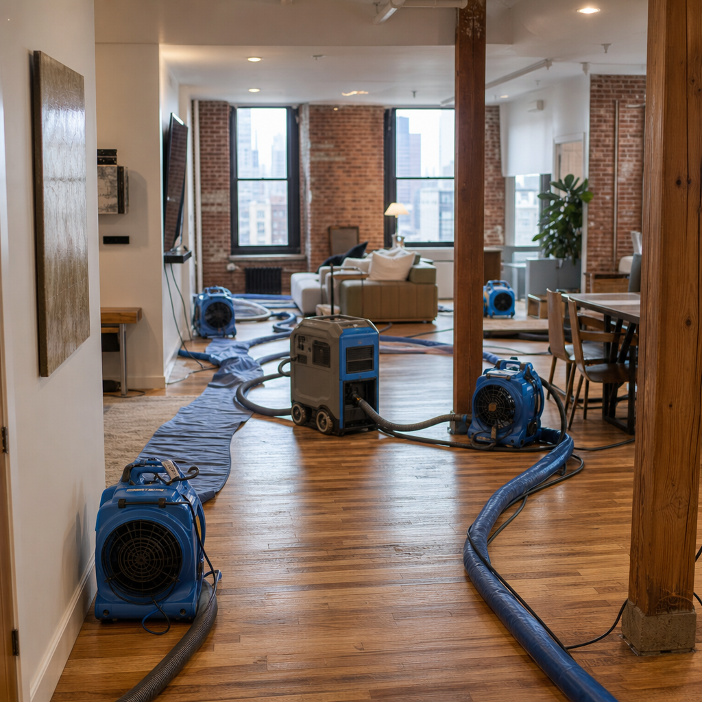 Illustration for emergency water damage restoration in Lower Manhattan