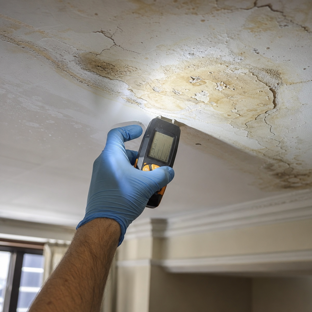 Illustration for ceiling water damage repair in Lower Manhattan