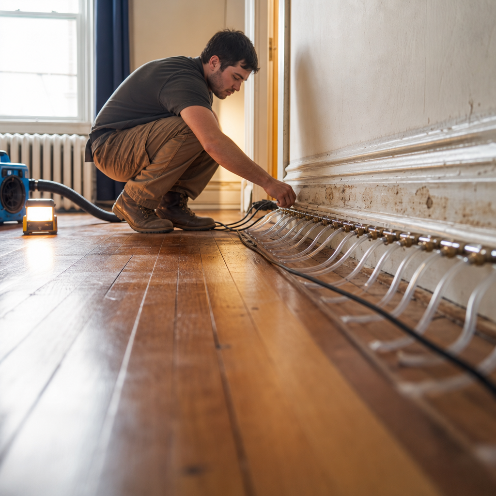 Illustration for water damage restoration in Astoria