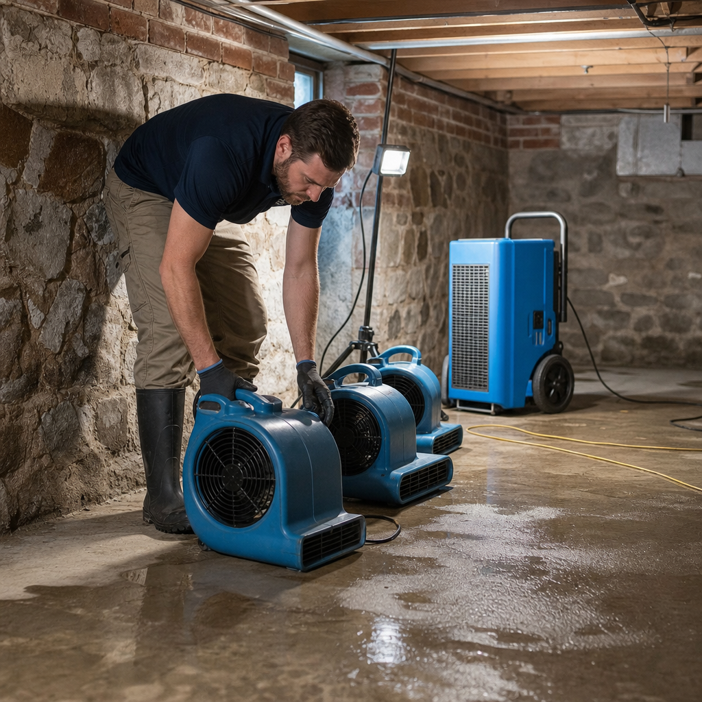 Illustration for water damage restoration in Weehawken