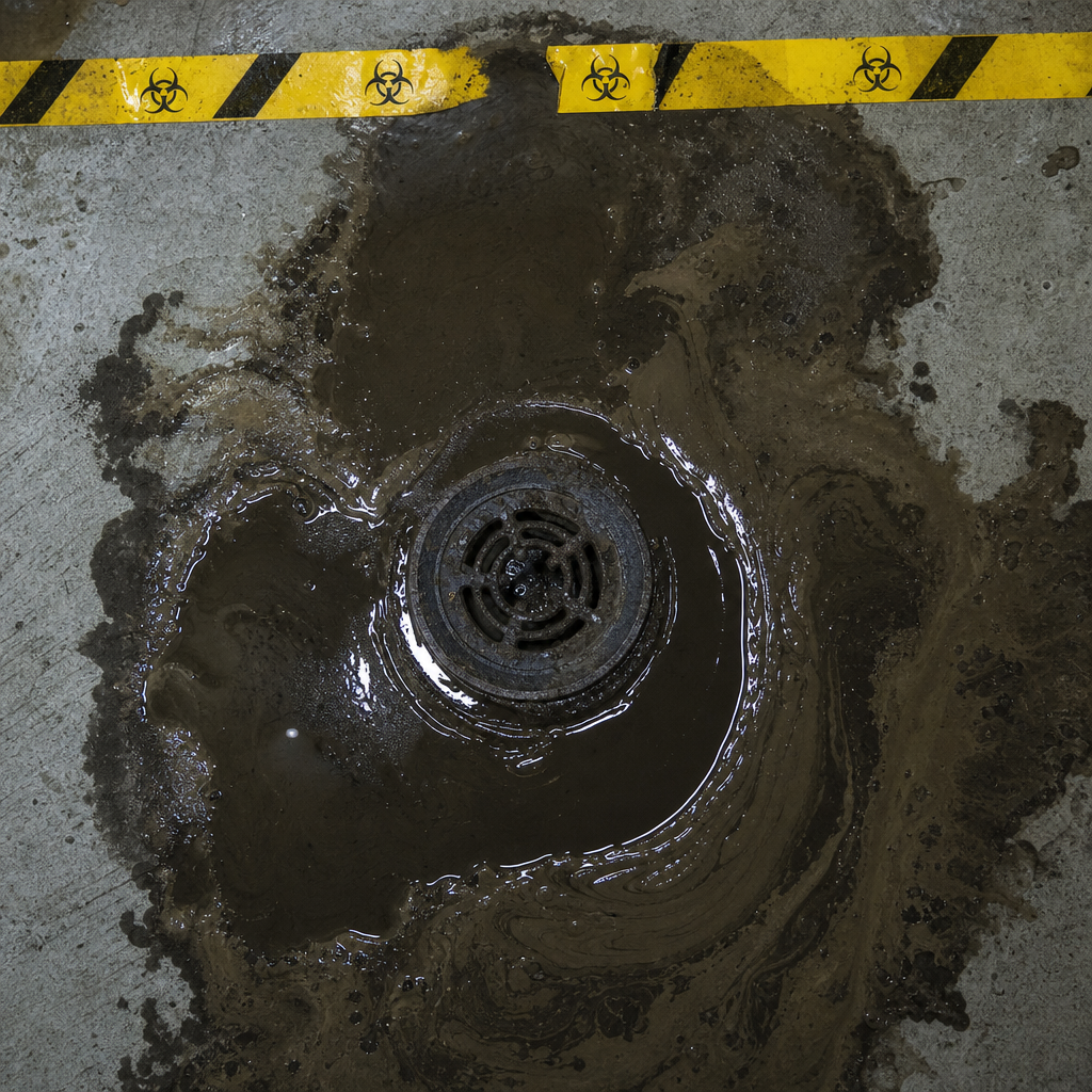 Illustration for sewage backup cleanup in Jersey City