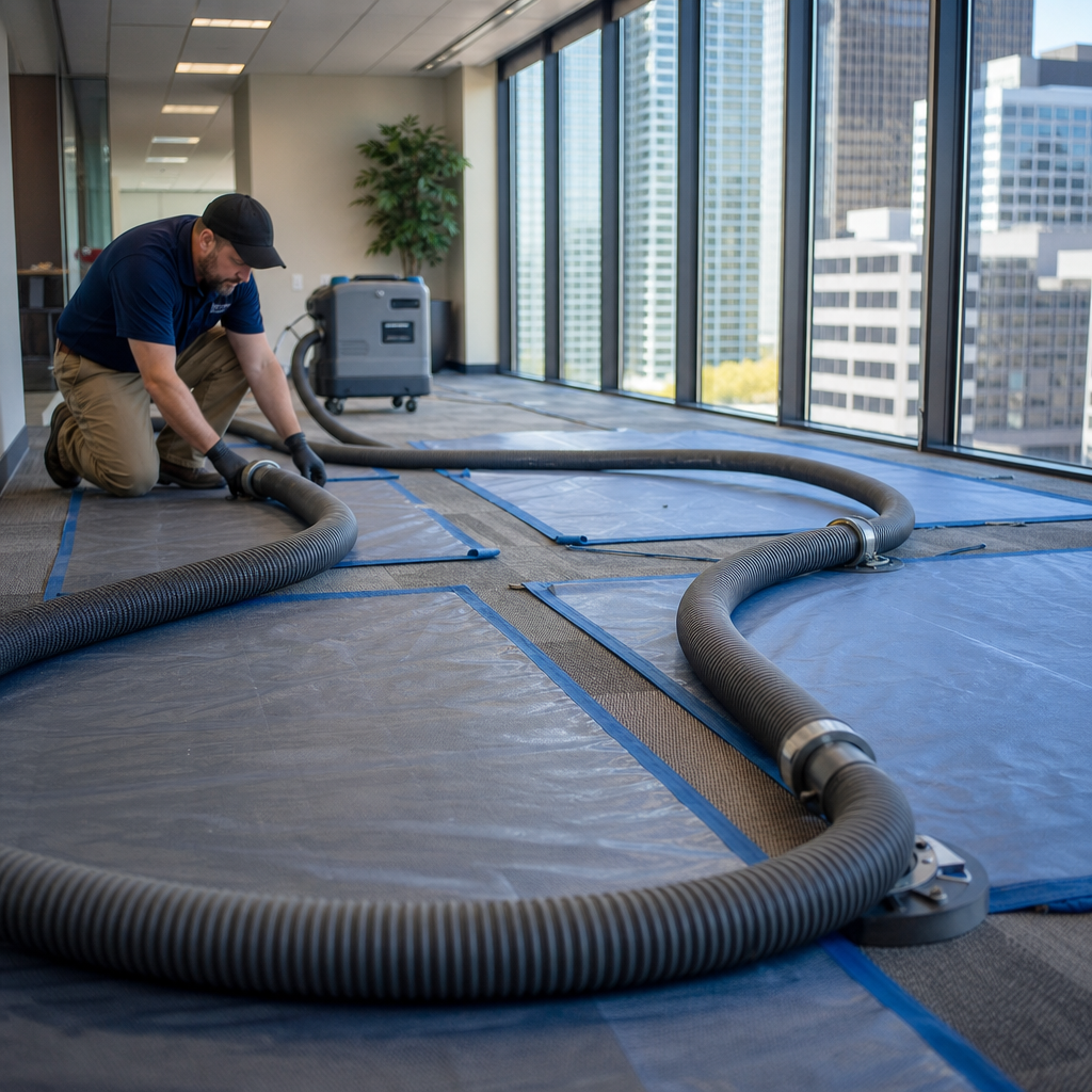 Illustration for emergency water damage restoration in Financial District