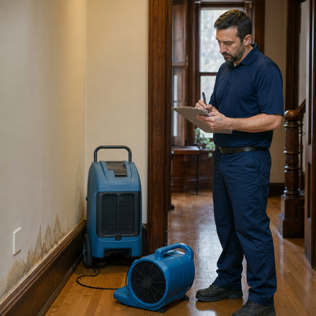 Illustration for emergency water damage restoration in Hoboken