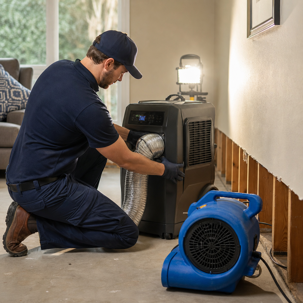 Illustration for emergency water damage restoration in Weehawken