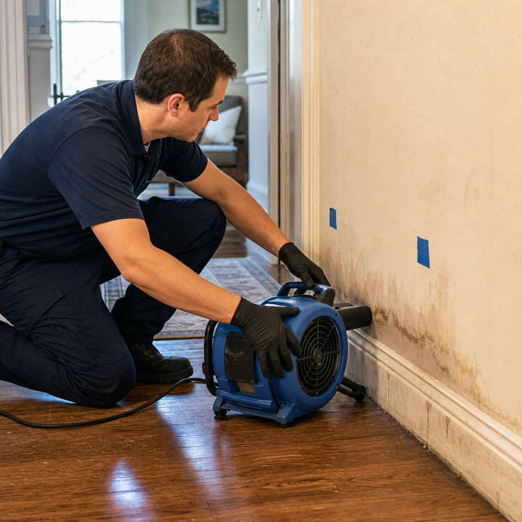 Illustration for emergency water damage restoration in Dobbs Ferry