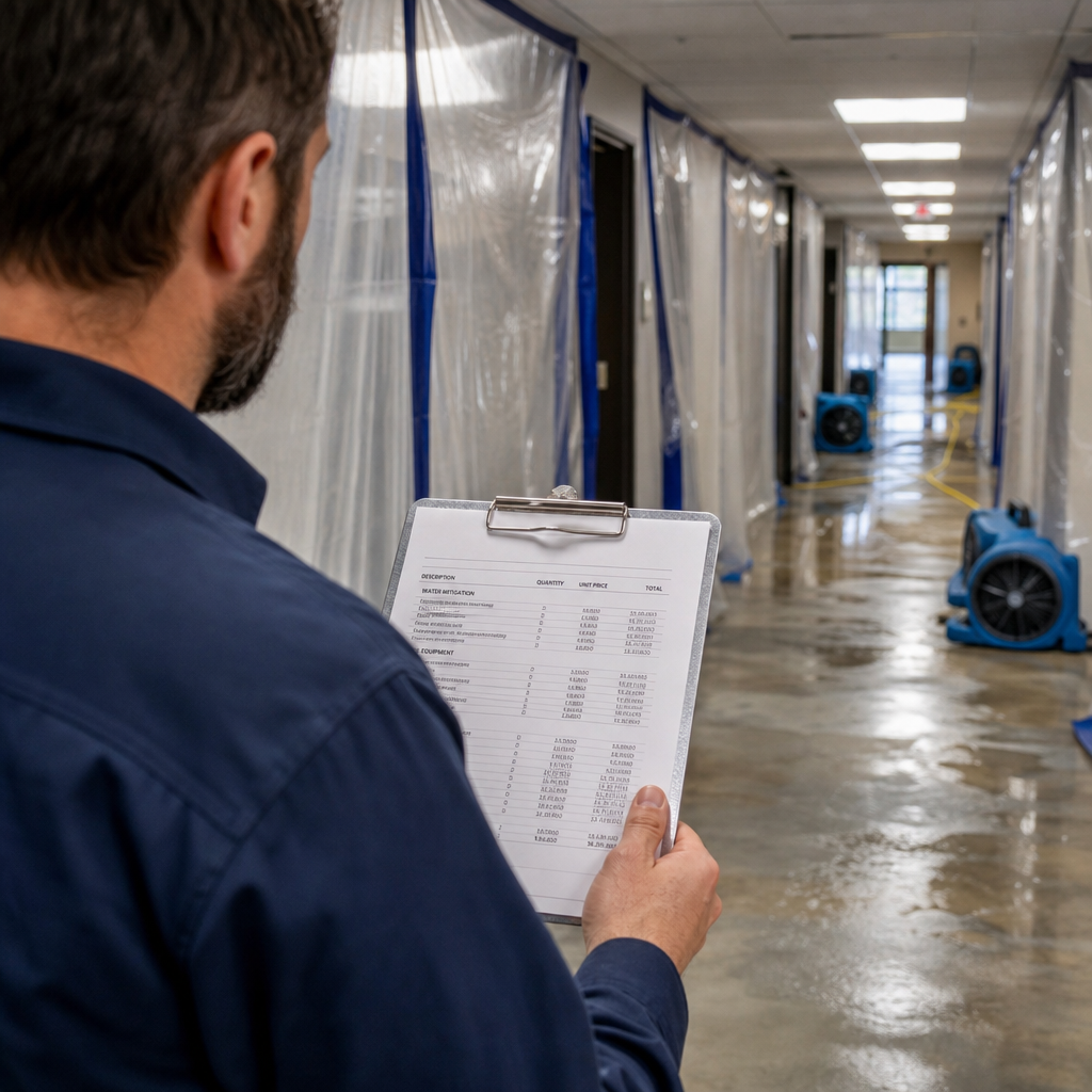 Illustration for commercial water mitigation