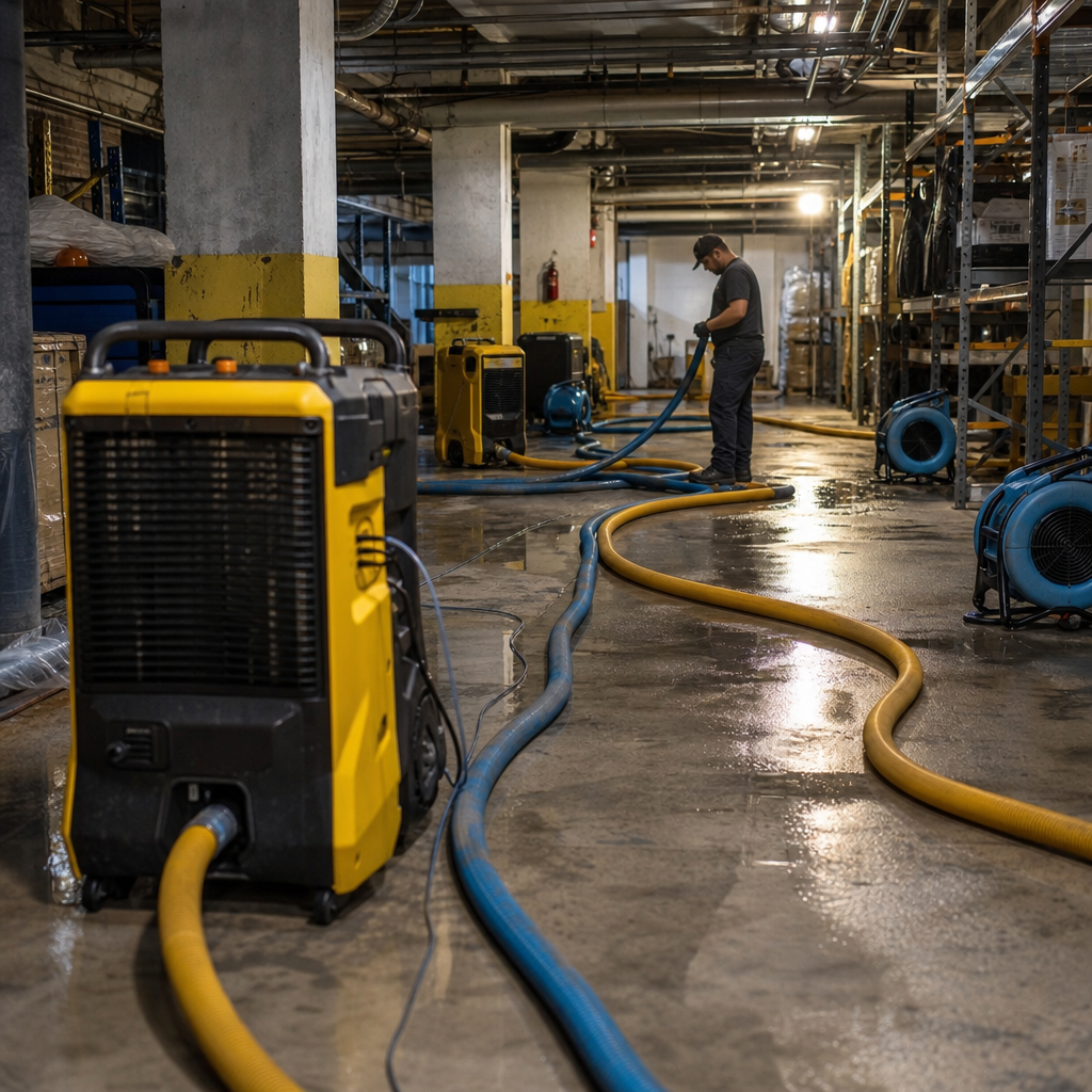 Illustration for commercial water damage restoration