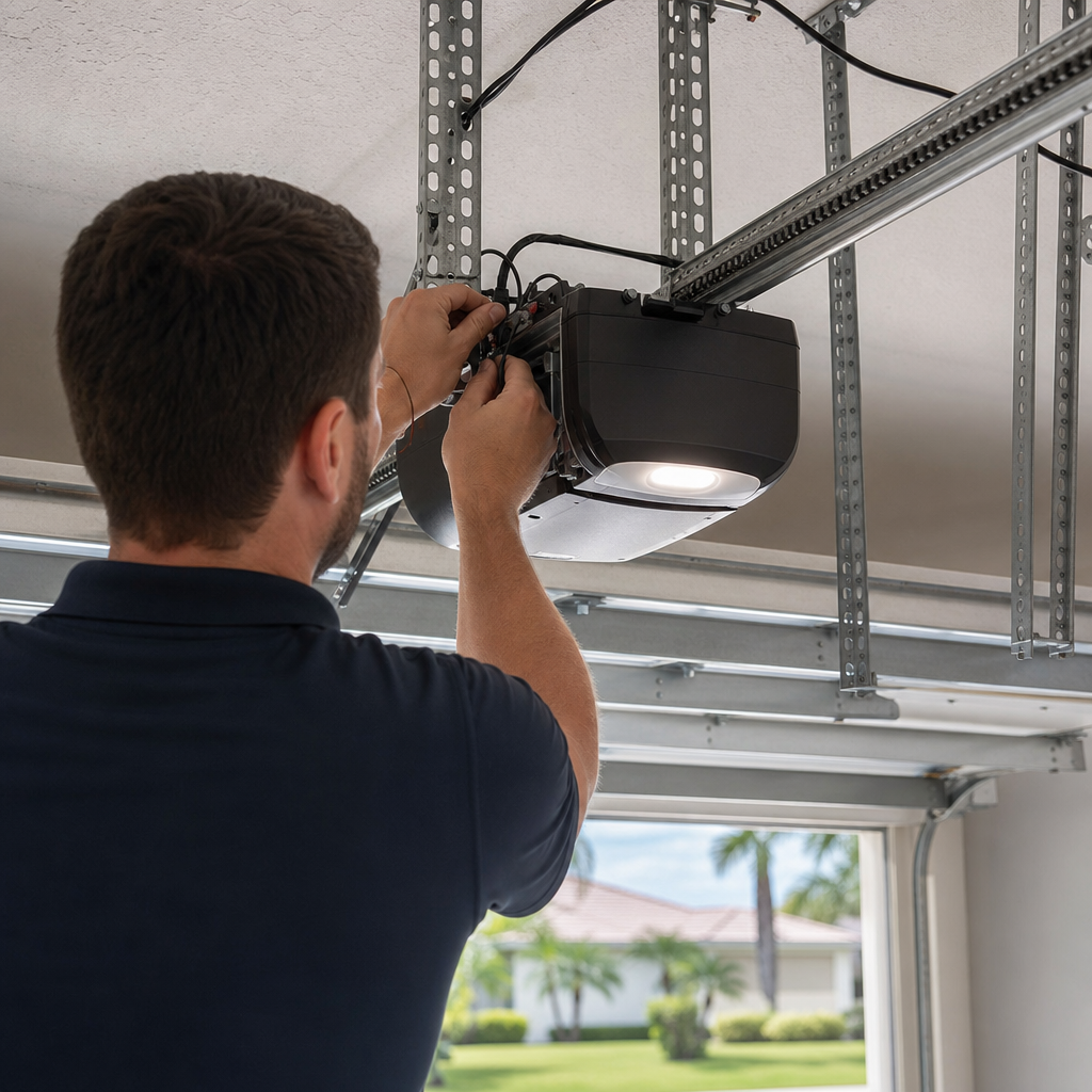 Illustration for garage door opener installation in Boca Del Mar
