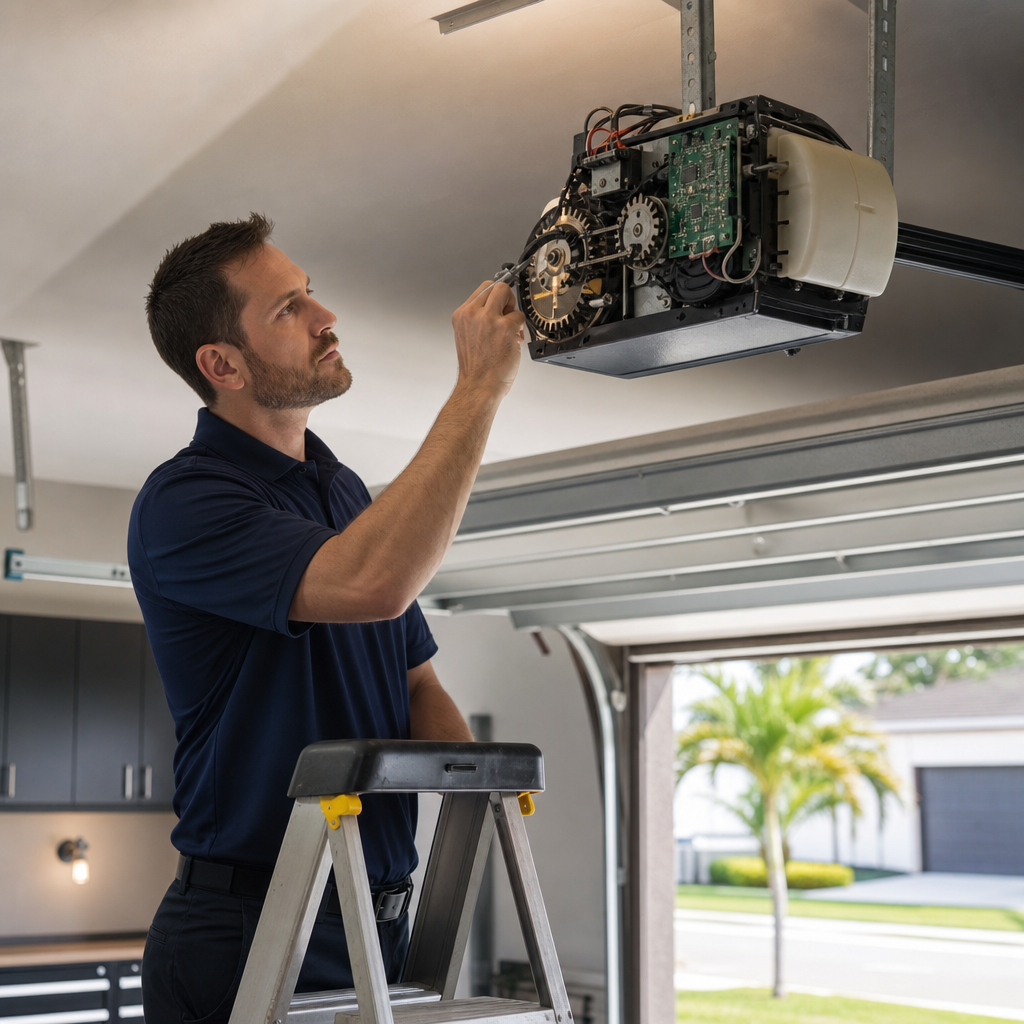 Illustration for garage door opener repair in Boca Raton