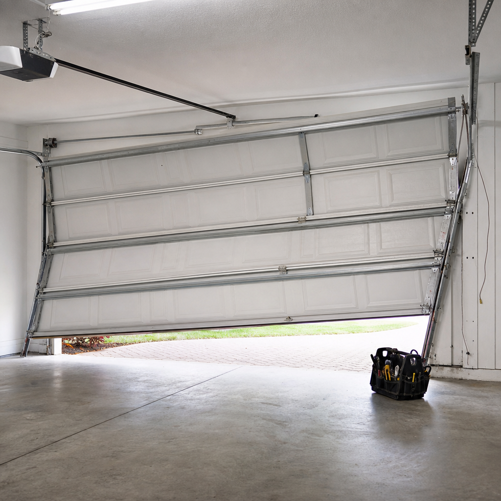 Illustration for emergency garage door repair in Delray Beach