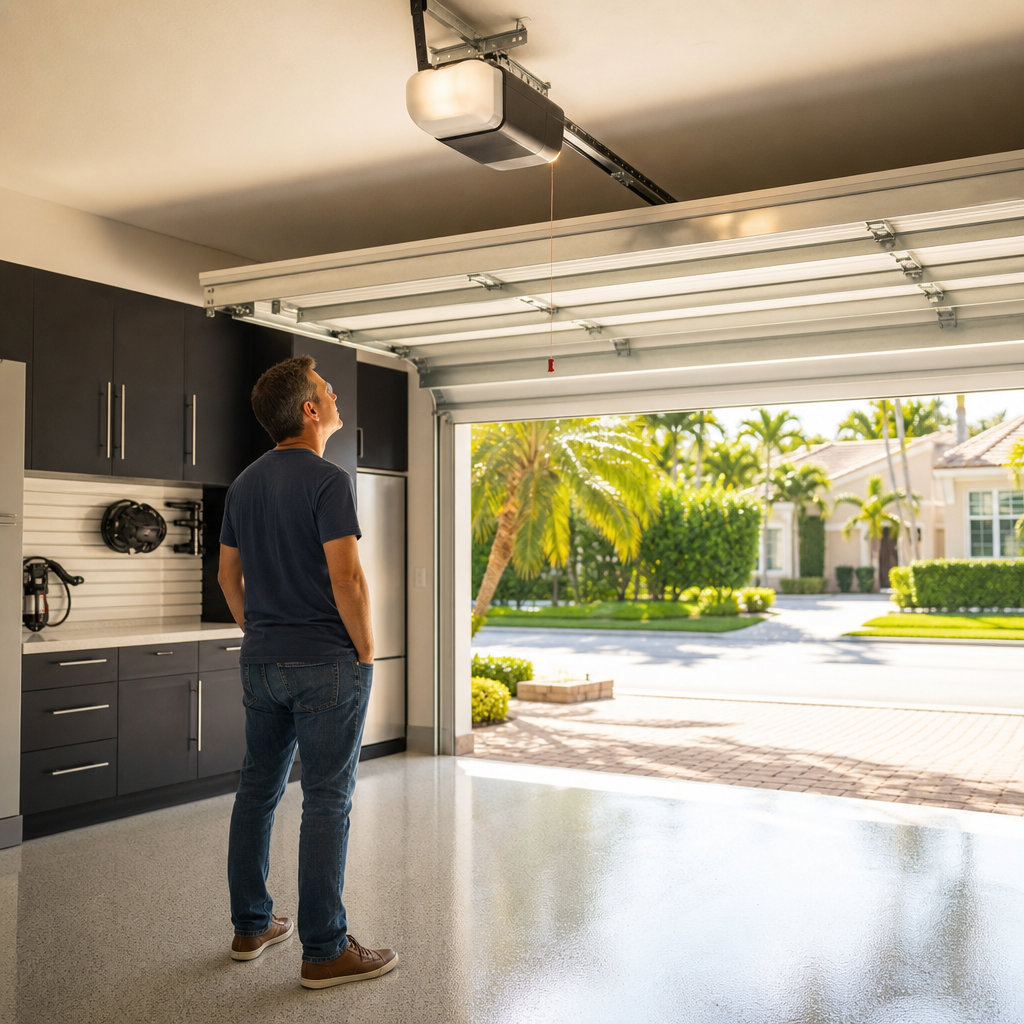 Illustration for garage door opener repairs in Boca Raton
