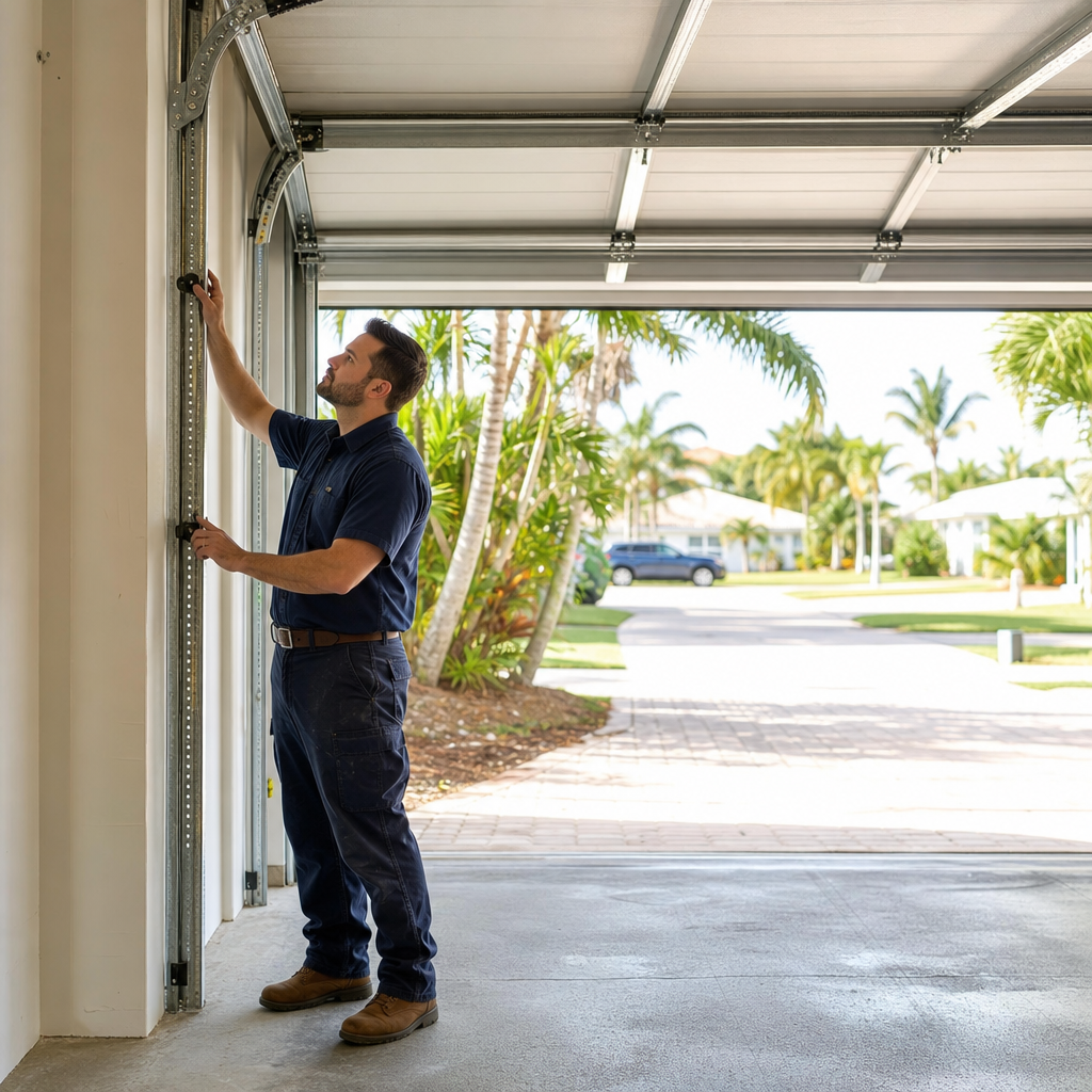 Illustration for garage door roller replacement in Pompano Beach Highlands