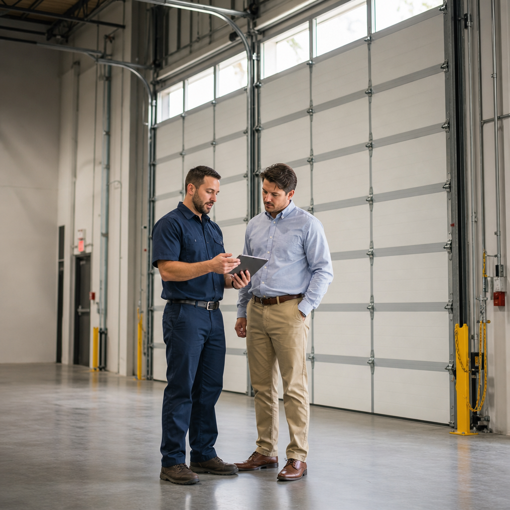 Illustration for commercial garage door repair in Boca Del Mar