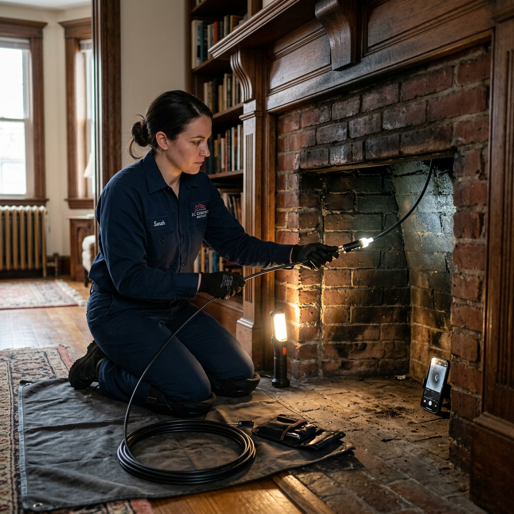 Illustration for chimney cleaning in Jersey City