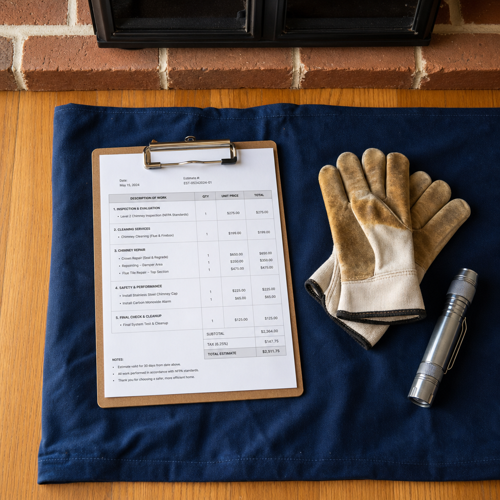 Illustration for chimney cleaning in Elmhurst