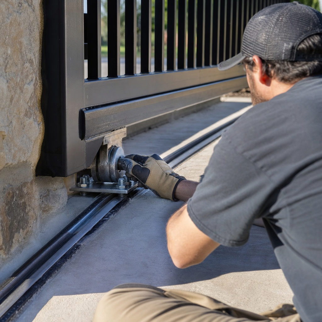 Illustration for gate track repair in Flower Mound