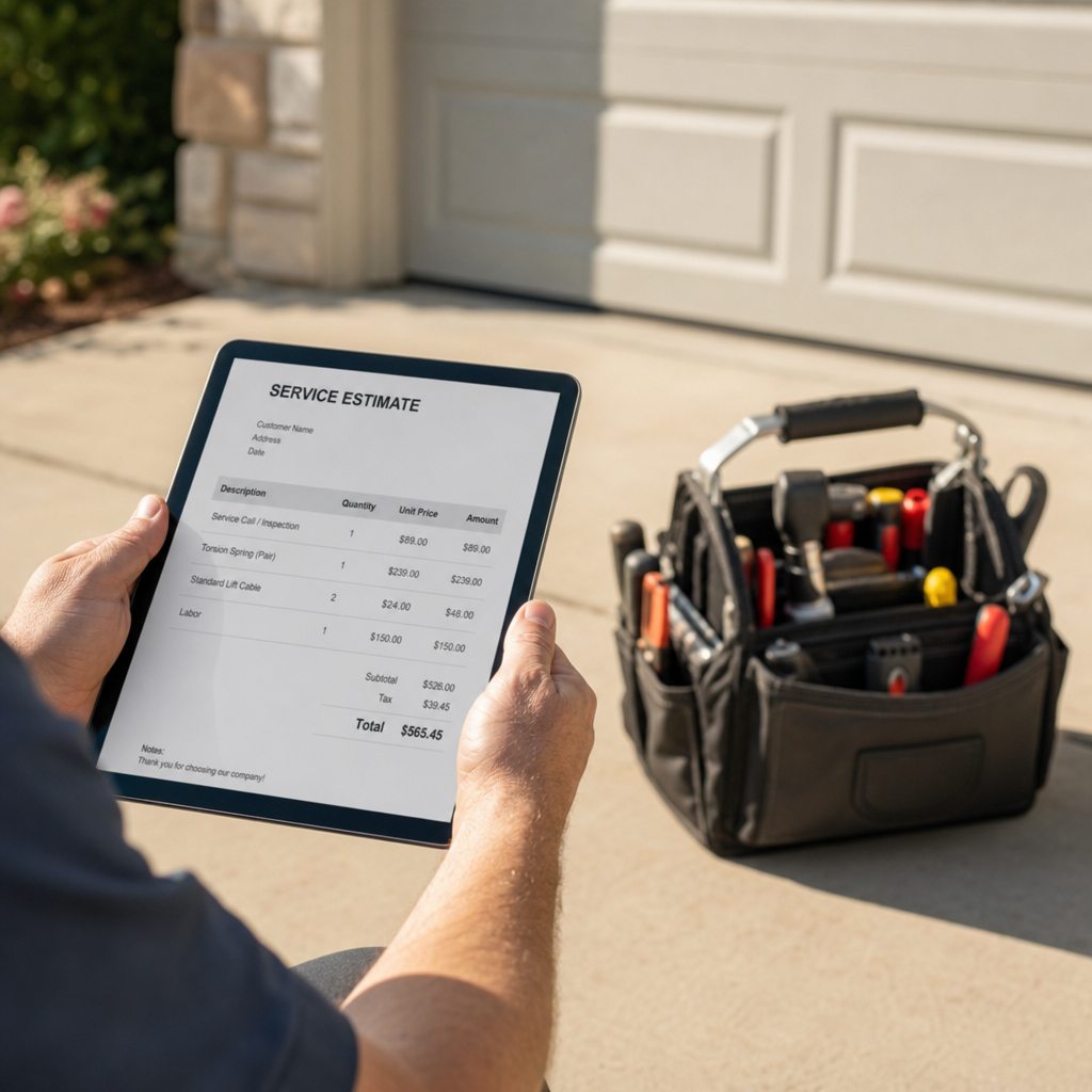 Illustration for garage door repair in Acton