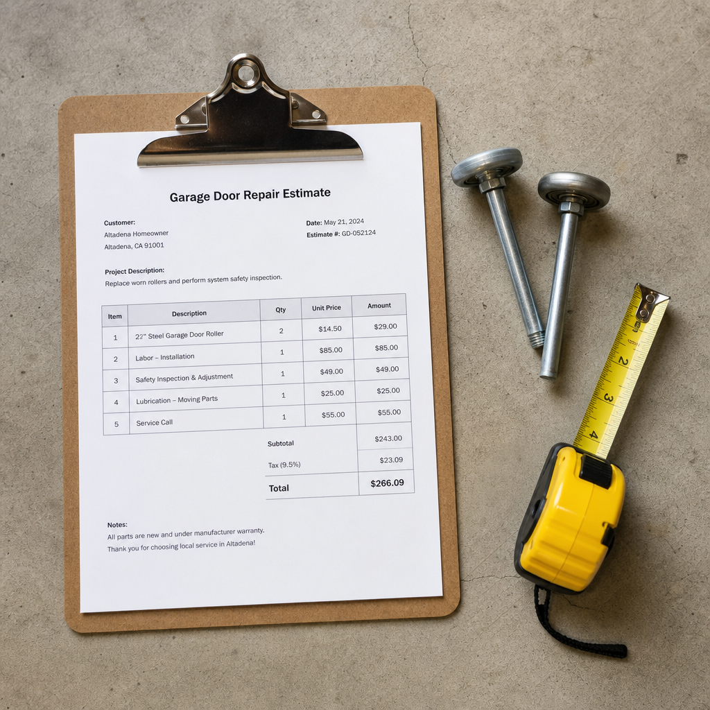 Illustration for garage door repair in Altadena