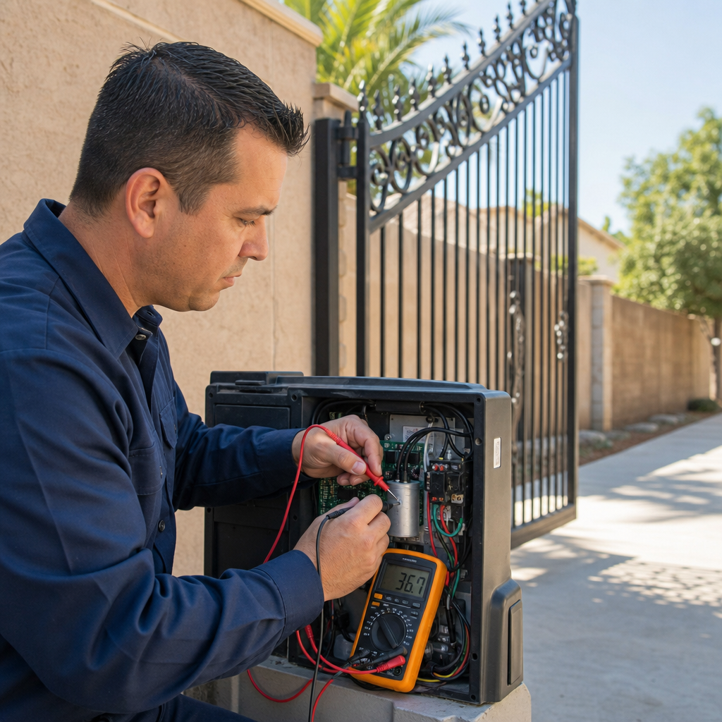 Illustration for electric gate opener troubleshooting