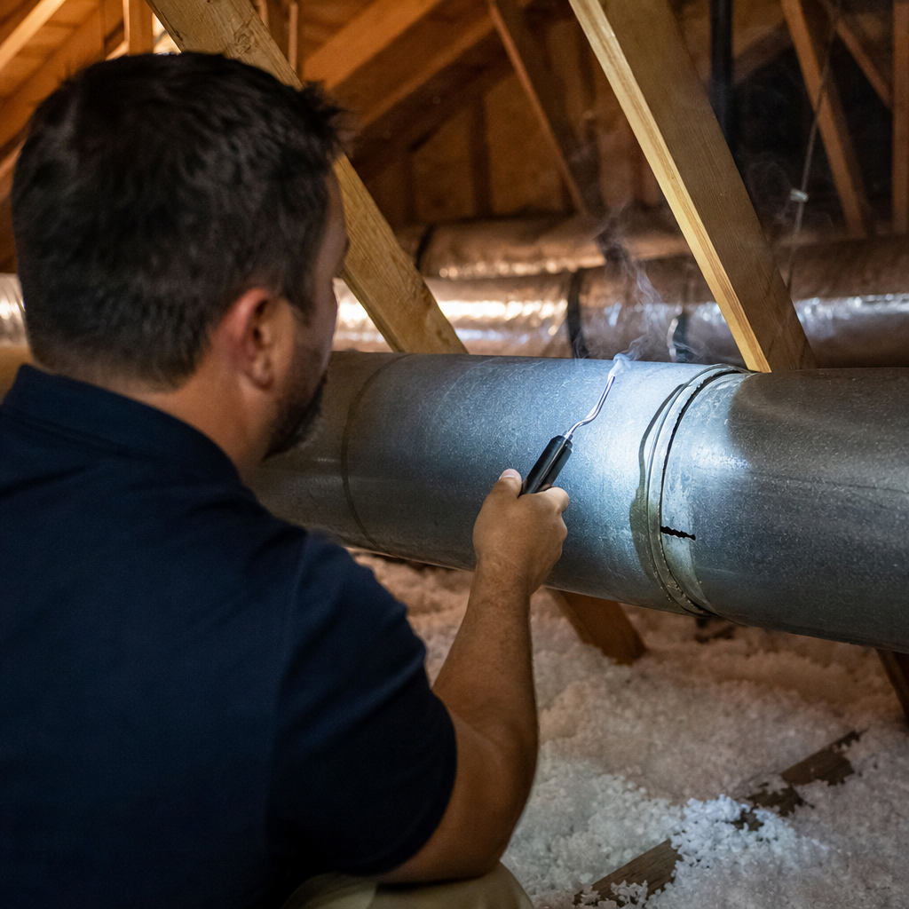 Illustration for duct repair and sealing in Davis