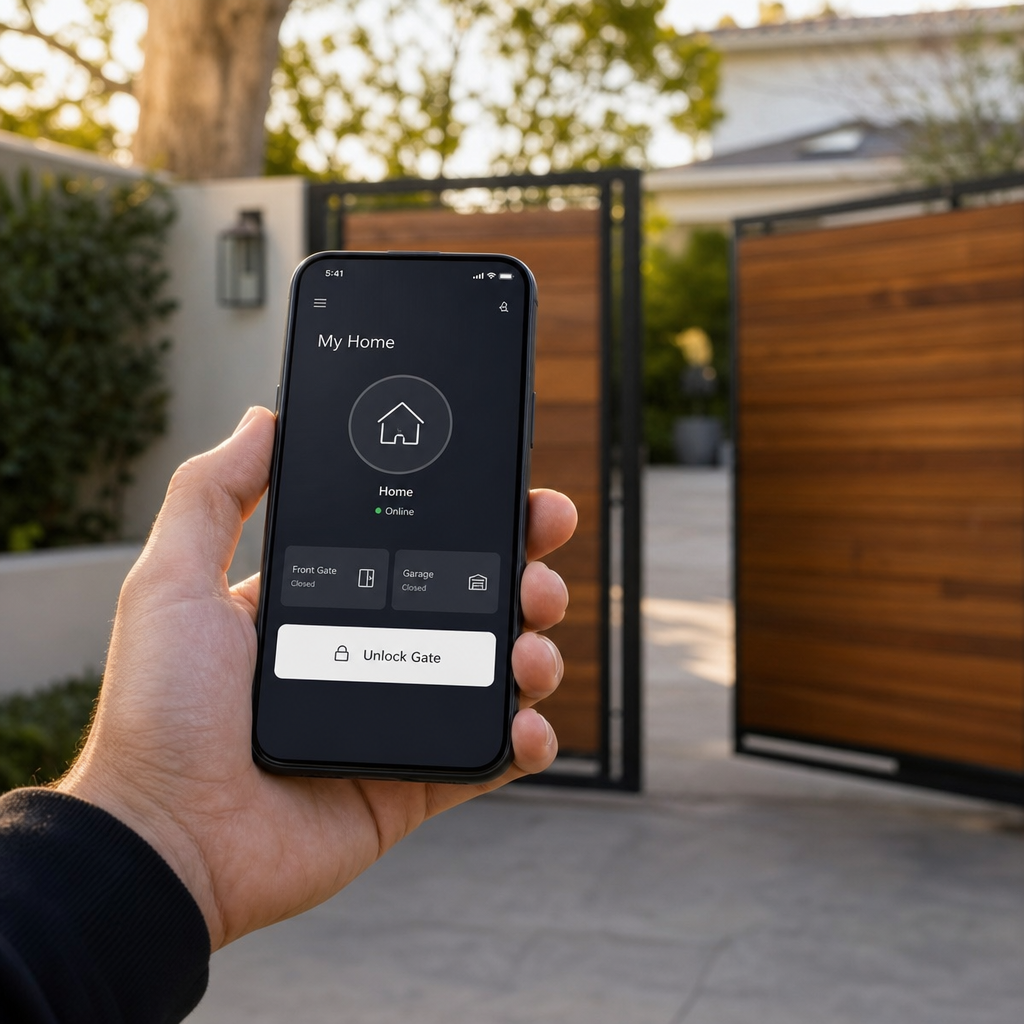 Illustration for electric gate installation