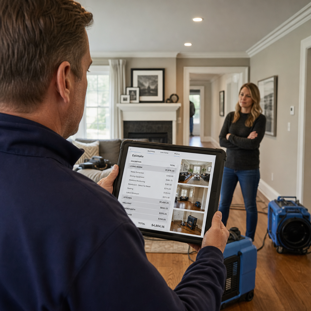 Illustration for water damage restoration in Scarsdale