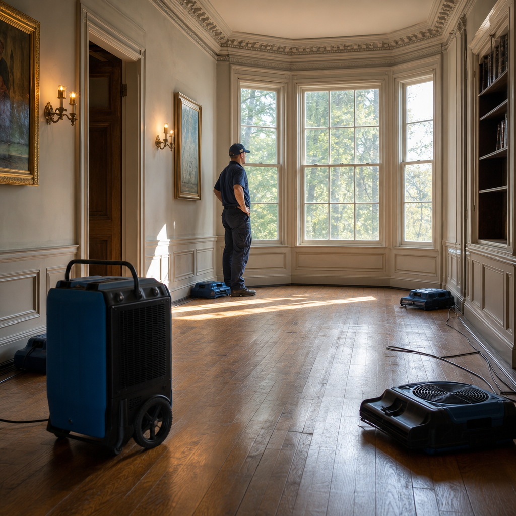 Illustration for emergency water damage restoration in Larchmont