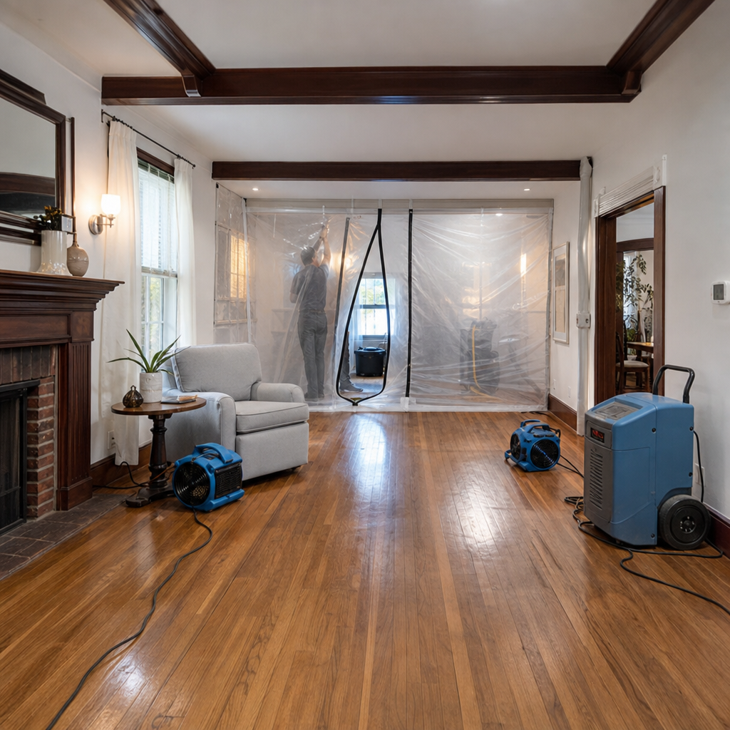 Illustration for emergency water damage restoration in Bronxville