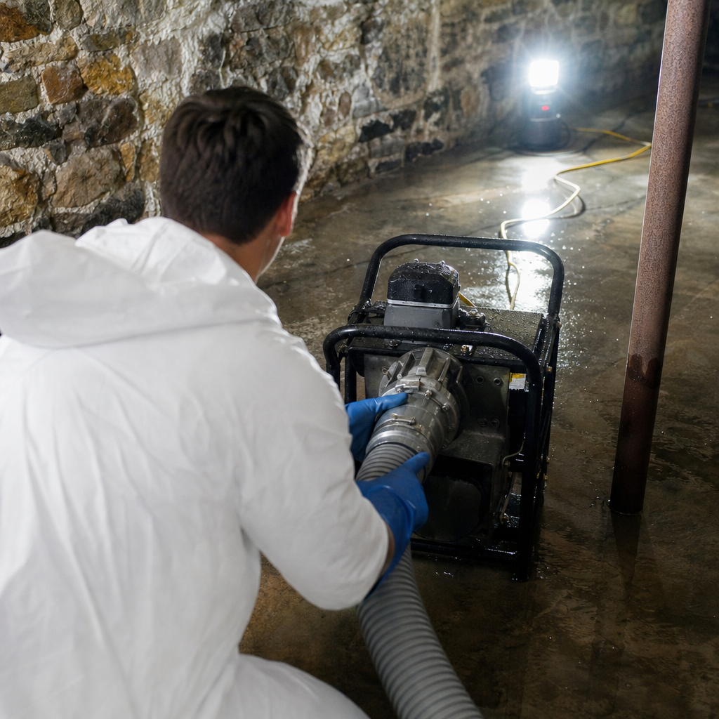 Illustration for emergency water damage restoration in Rye