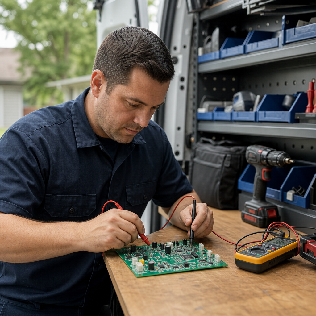 Illustration for gate opener circuit board repair