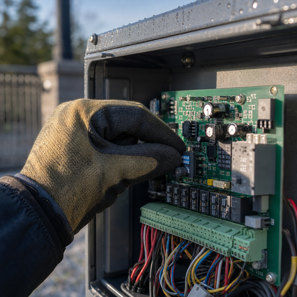 Illustration for electric gate not opening in cold weather